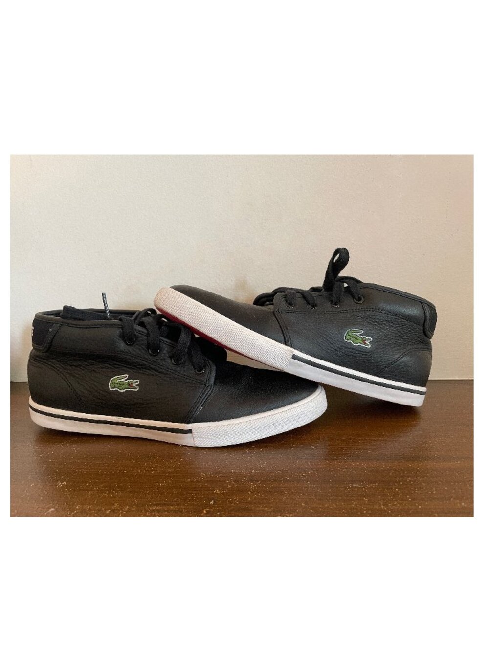 Lacoste Black Leather Shoes / 2016 / Size 7 UK / See US size on tongue